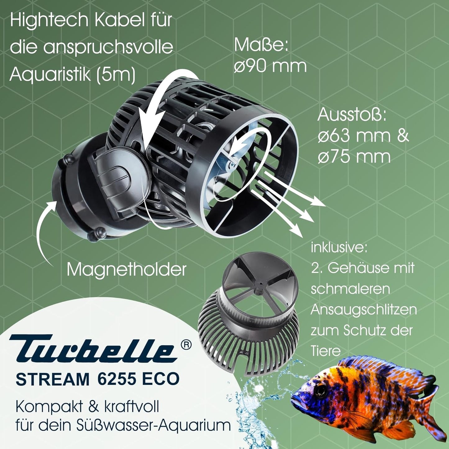 Tunze Turbelle Stream 6255 eco HUB Edition (max. 17.000 l/h / bis 27mm Glasstärke) (6255.005)