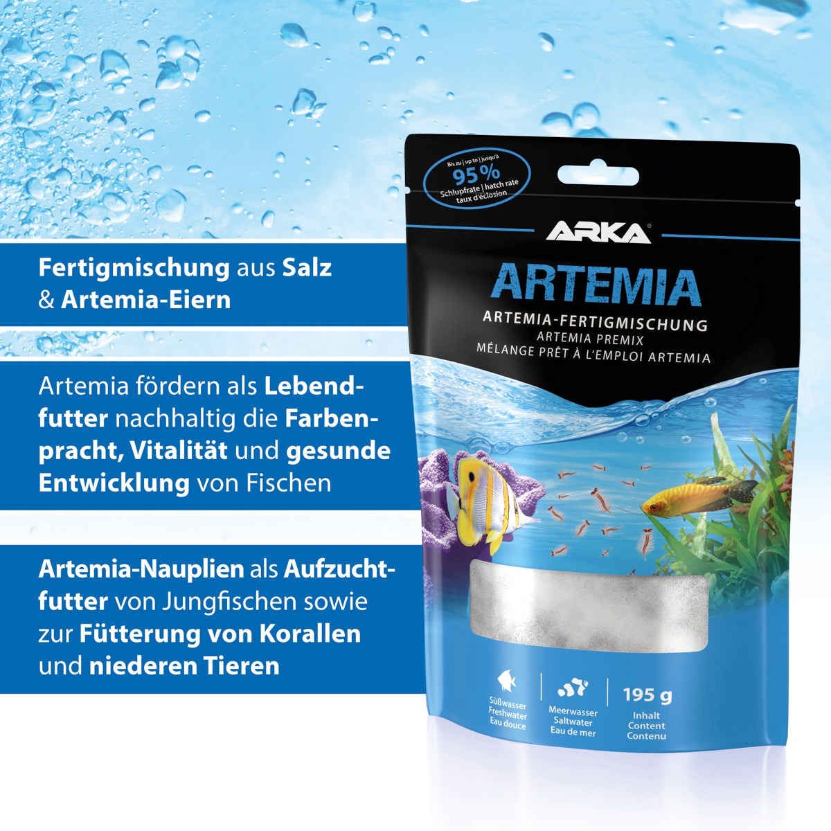 ARKA Artemia Fertigmischung aus Artemia-Eiern & Salz 195 g