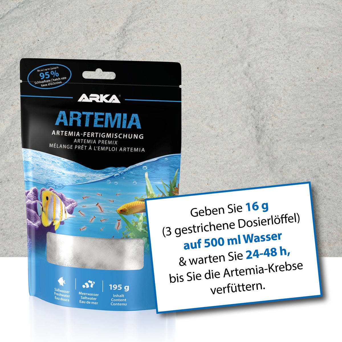ARKA Artemia Fertigmischung aus Artemia-Eiern & Salz 195 g