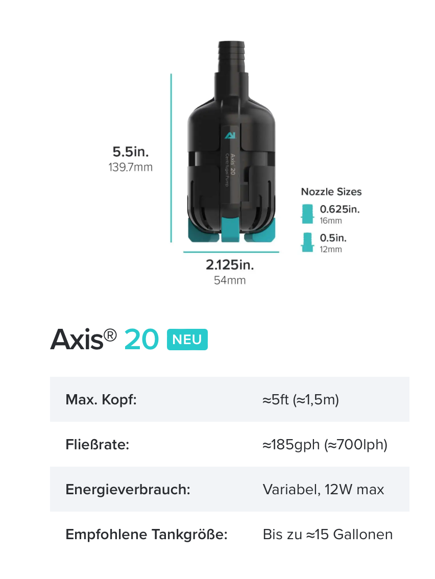 AI Axis 20 Zentrifugalpumpe (700 l/h)