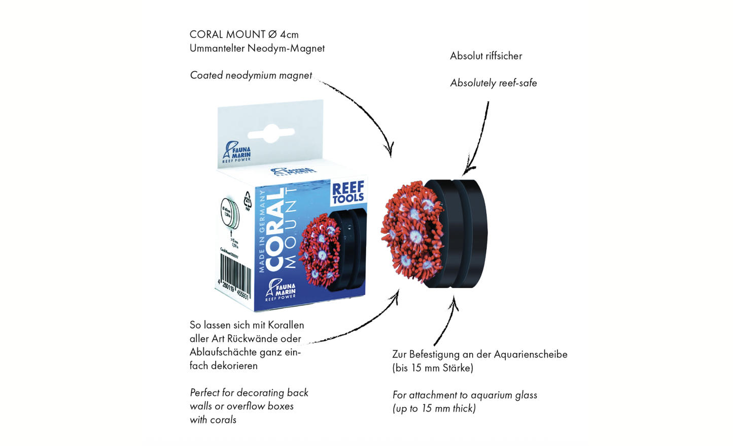 Fauna Marin Coral Mount Ø 4cm Magnet für Korallen