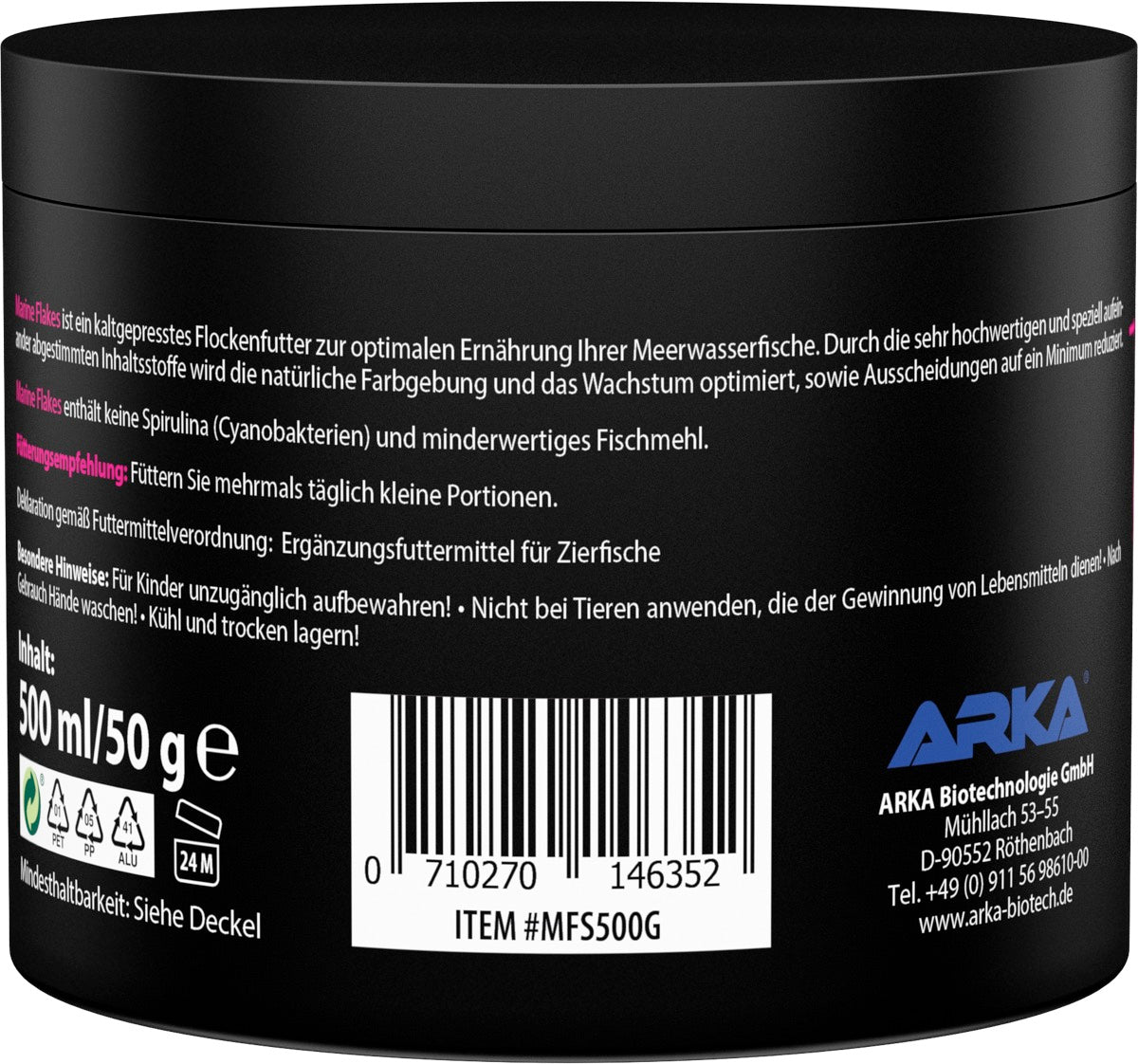 ARKA Marine Flakes Flockenfutter 500 ml (50 g)