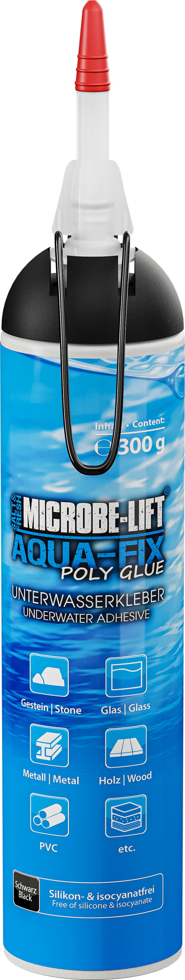 Microbe-Lift Aqua-Fix Poly Glue - Polymer-Unterwasserkleber 300 g Kartusche