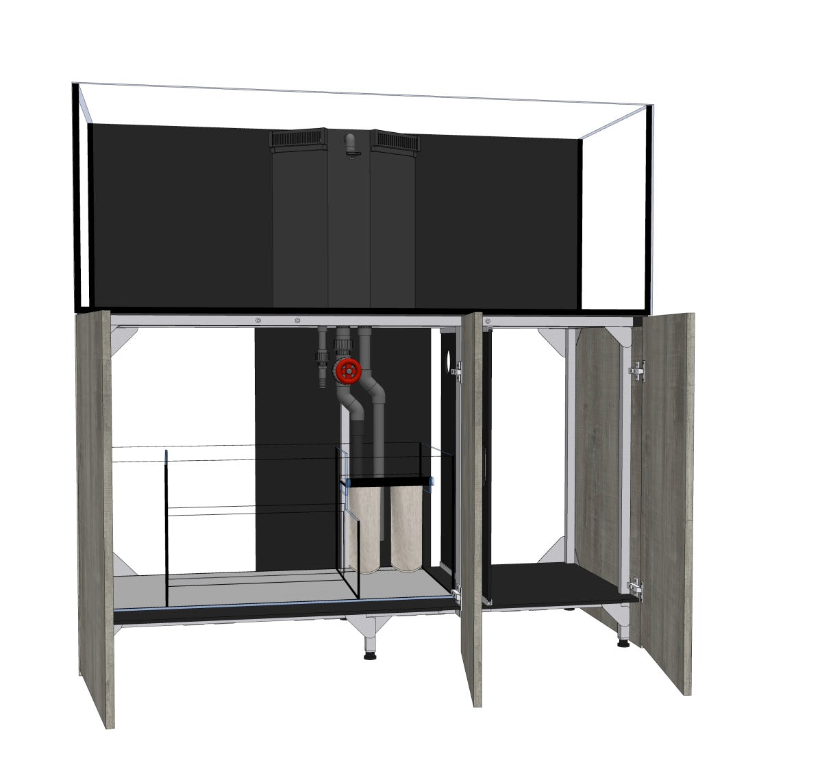 *NEU* D-D AQUA-Pro Reef 1350 Metal Frame Anthracite Gloss 135x60x56cm Aquariumsystem