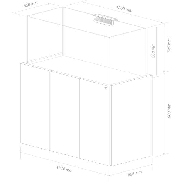 Nyos Opus G2 440 Pro-Line grey (125x55x55cm) 378 Liter