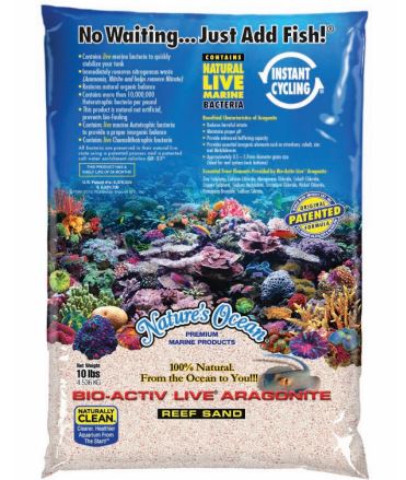 Nature's Ocean Natural White Aragonite Live Sand (0,5-1,7 mm) 9,07 kg