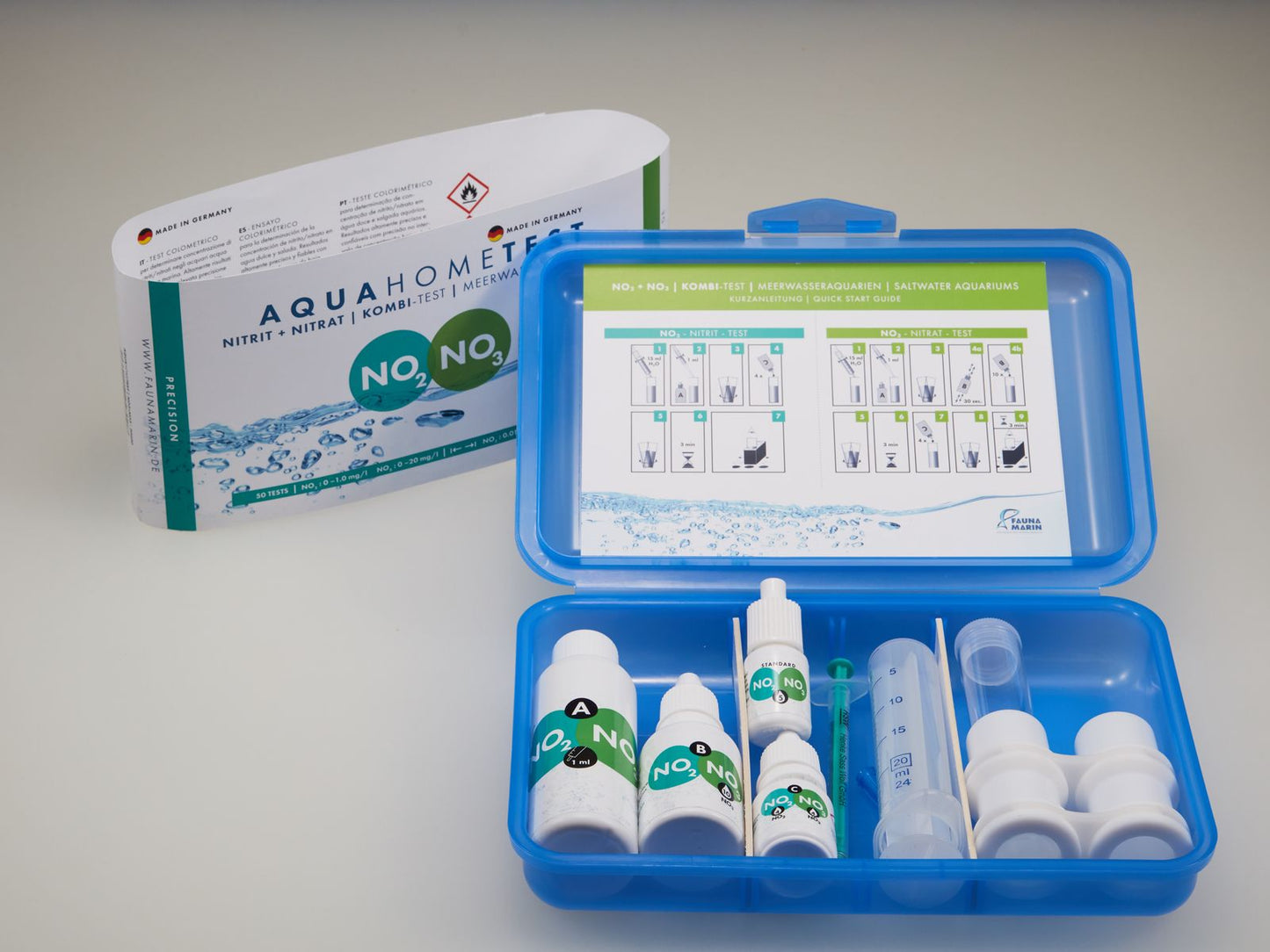 Fauna Marin AquaHomeTest NO2+NO3: Nitrit + Nitrat | Kombi-Test für Meerwasseraquarien