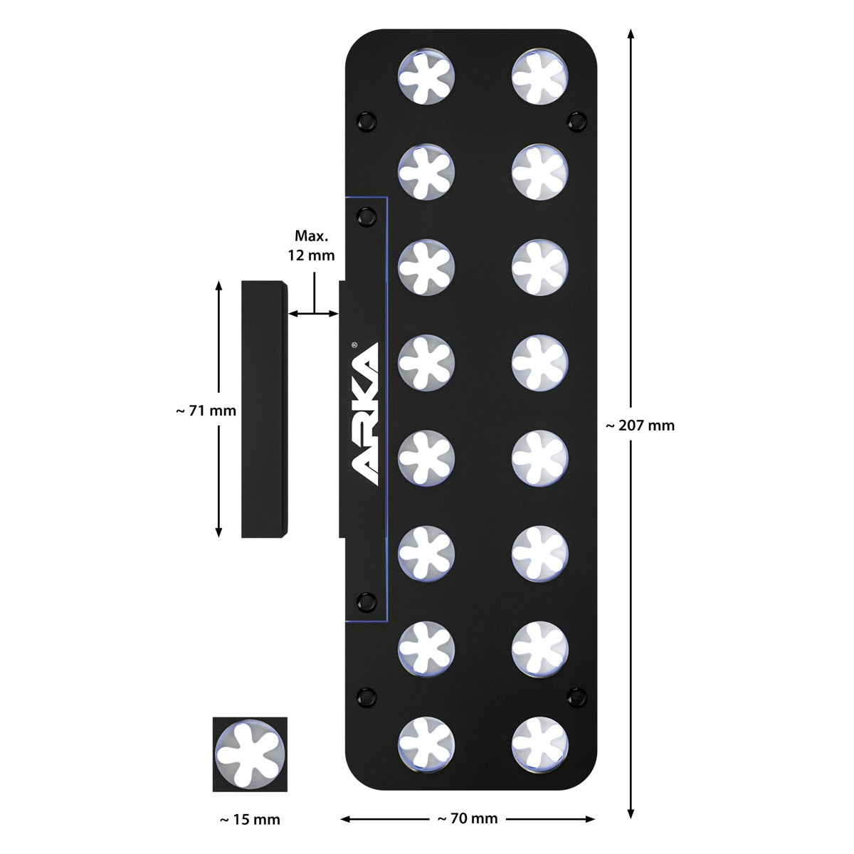 ARKA myReef Frag Rack Deck mit Magnet (16 Löcher, max. 12mm Glasstärke)
