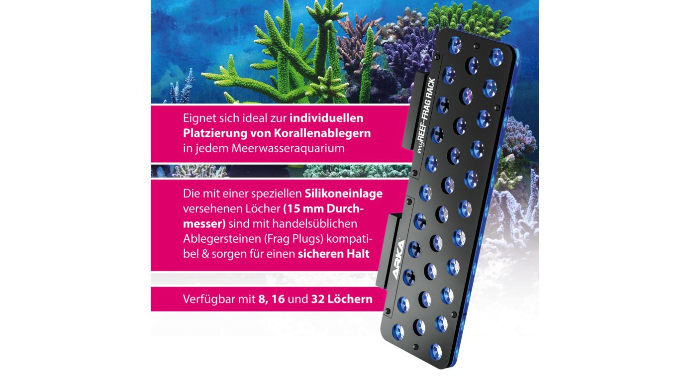 ARKA myReef Frag Rack Deck mit Magnet (32 Löcher, max. 12mm Glasstärke)
