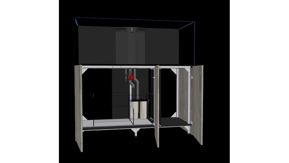 D-D AQUA-Pro Reef 1500 Metal Frame Natural Oak Aquariumsystem 150x60x56cm