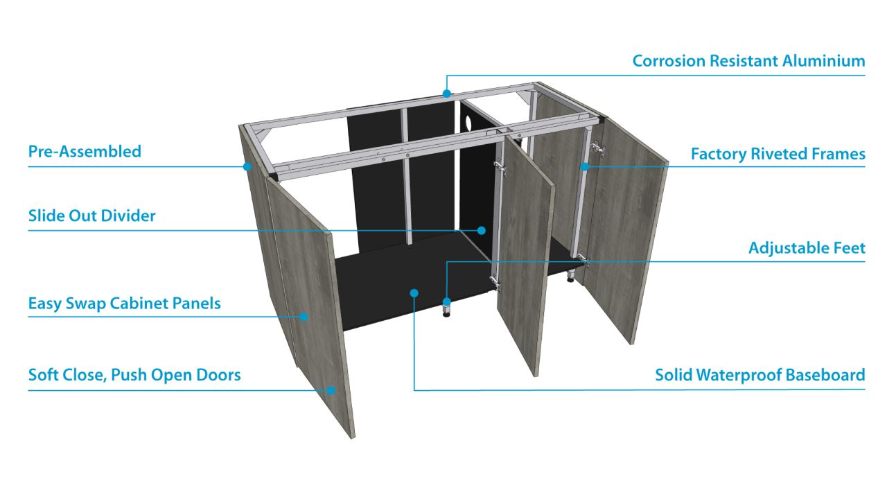 D-D AQUA-Pro Reef 1500 Metal Frame Black Satin Aquariumsystem 150x60x56cm