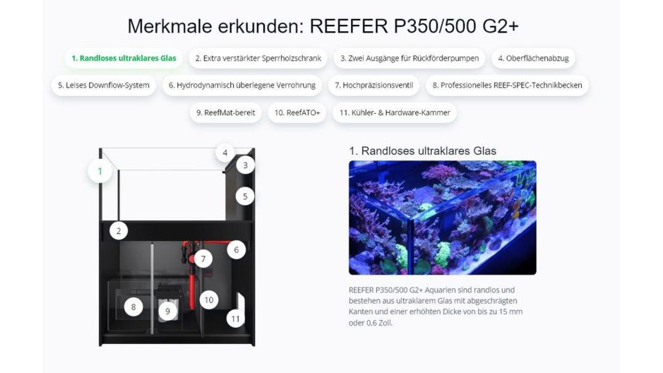Red Sea REEFER™ Peninsula G2+ 350 System Raumteiler Weiß (R43502G2P-EUR)