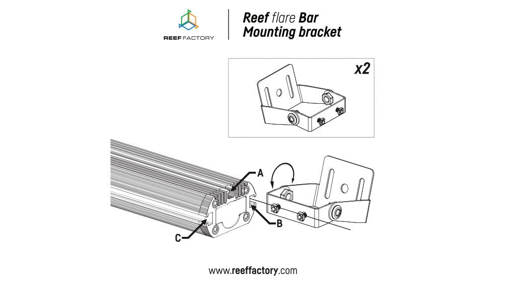 Reef Factory Reef flare Bar 2 Mounting bracket (2 St.)