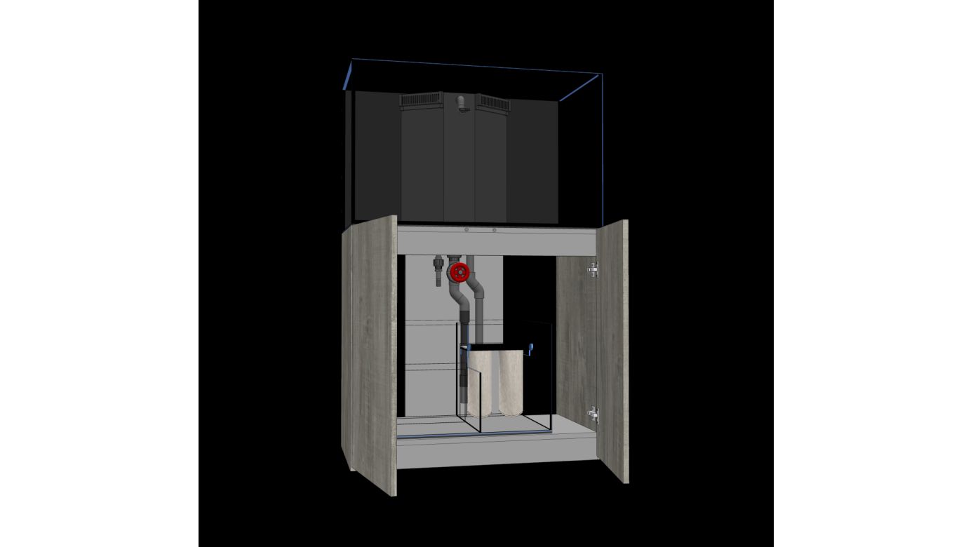 D-D AQUA-Pro Reef 900 Natural Oak 90x50x56cm Aquariumsystem mit Holzschrank