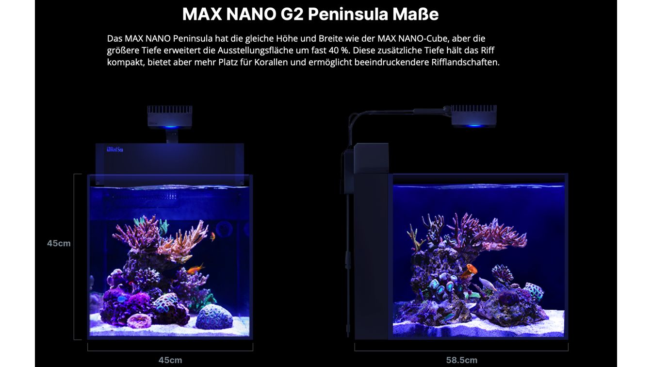 Red Sea MAX NANO G2 Peninsula inkl. schwarzer Unterschrank (R40005G2)