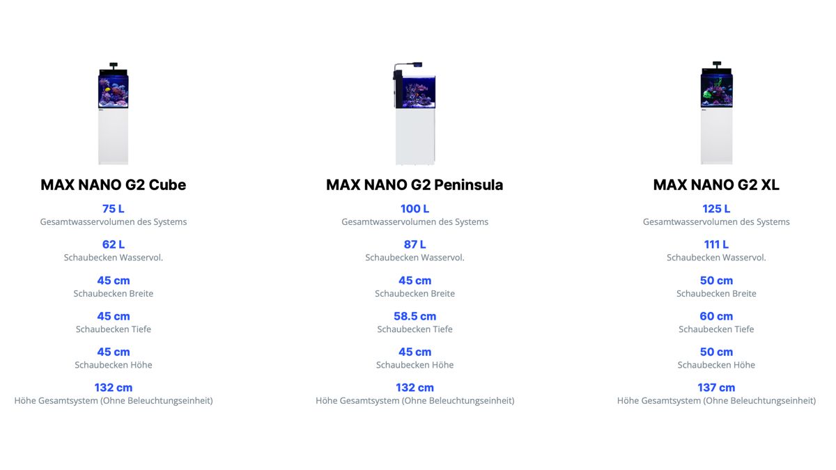 Red Sea MAX NANO G2 Cube inkl. weißer Unterschrank (R40001G2)