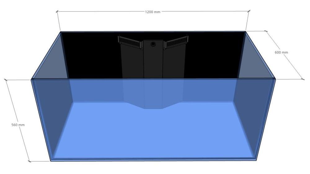 D-D AQUA-Pro Reef 1200 Anthracite Gloss 120x60x56cm Aquariumsystem mit Holzschrank