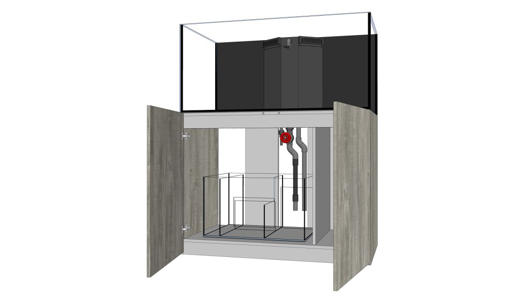 D-D AQUA-Pro Reef 1200 Black Satin 120x60x56cm Aquariumsystem mit Holzschrank
