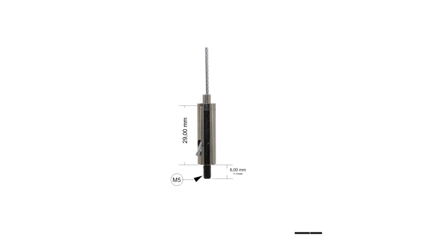 Giesemann PULZAR RAZOR Hängesystem Seilaufhängung B - M5 Gewindestift