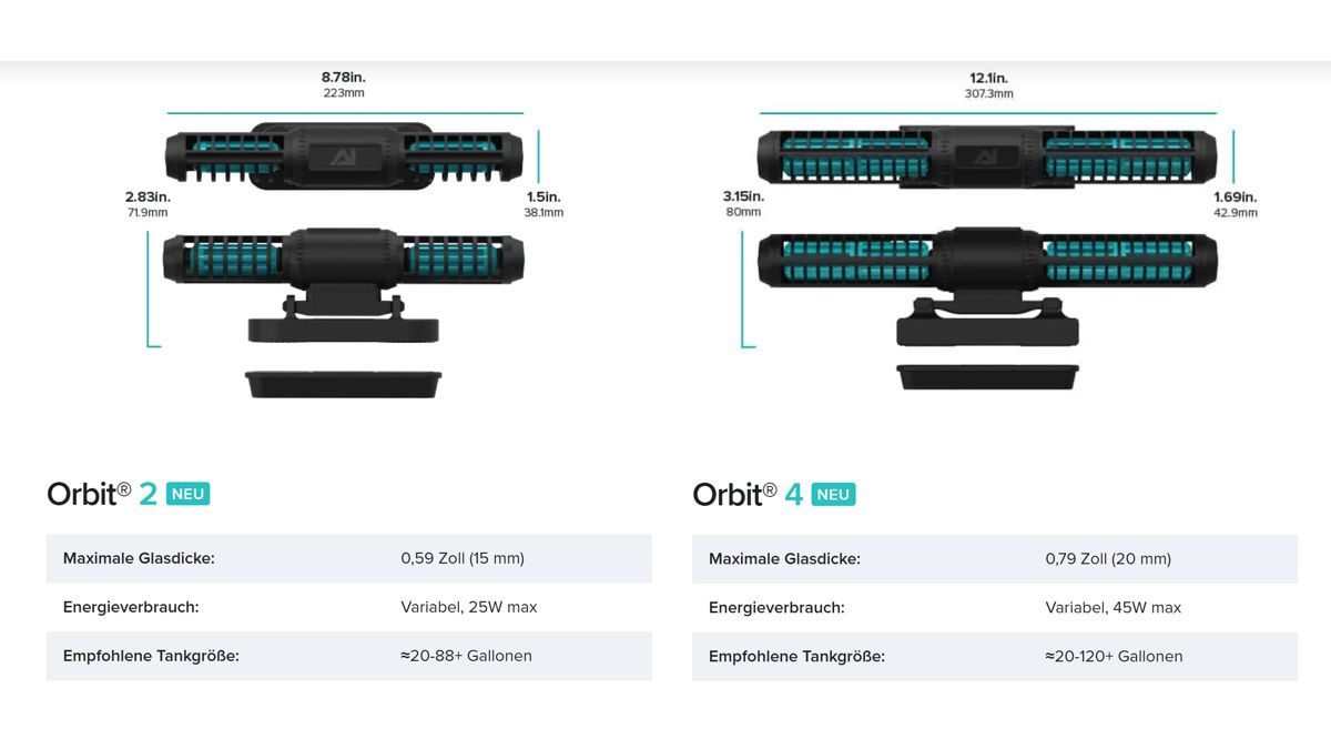 AI Orbit 2 Strömungspumpe (max. 7500 l/h, max. Glasdicke 15mm)