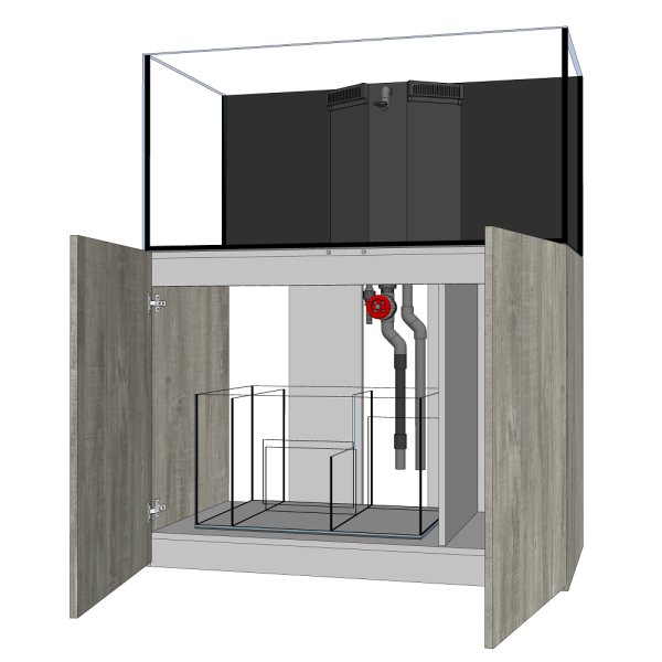 D-D AQUA-Pro Reef 1200 Metal Frame Carbon Oak 120x60x56cm Aquariumsystem