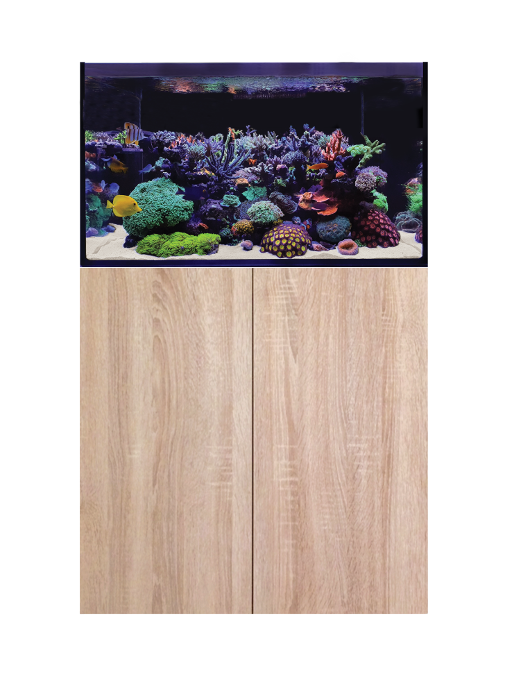 D-D AQUA-Pro Reef 900 Platinum Oak 90x50x60cm Aquariumsystem mit Holzschrank