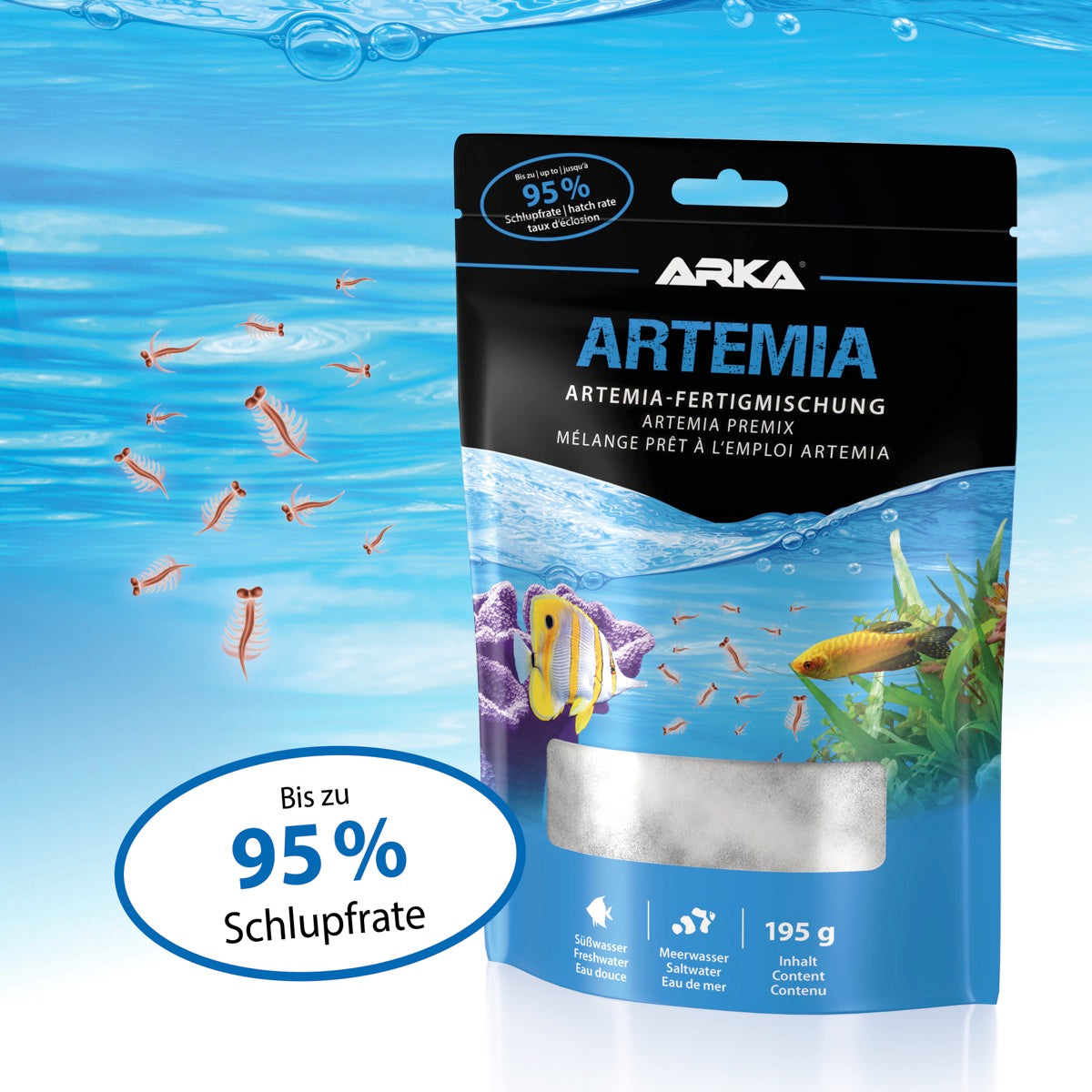 ARKA Artemia Fertigmischung aus Artemia-Eiern & Salz 195 g