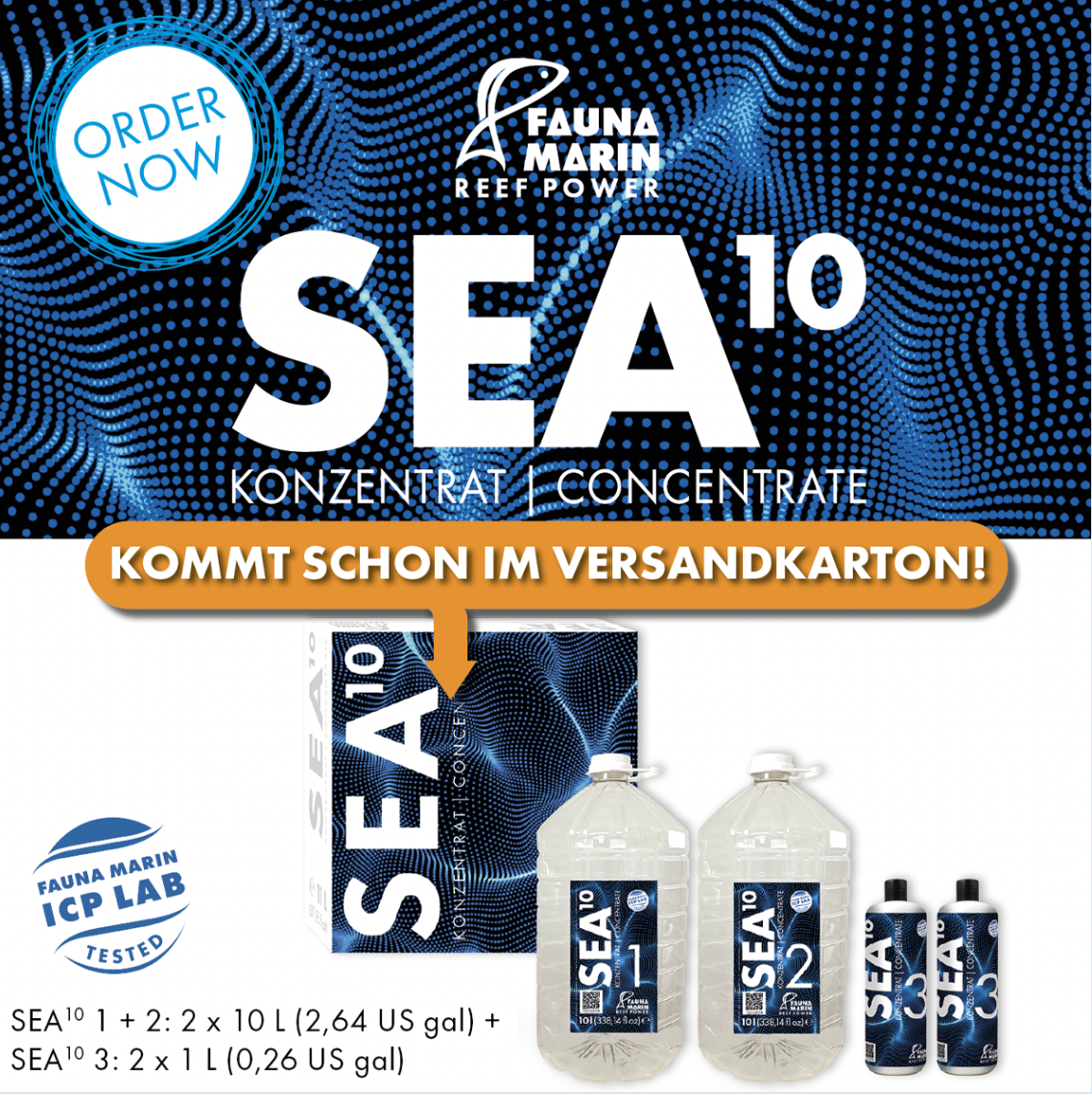 *NEU* Fauna Marin SEA10 Konzentrat 2x10L + 2x1L (für 200L)