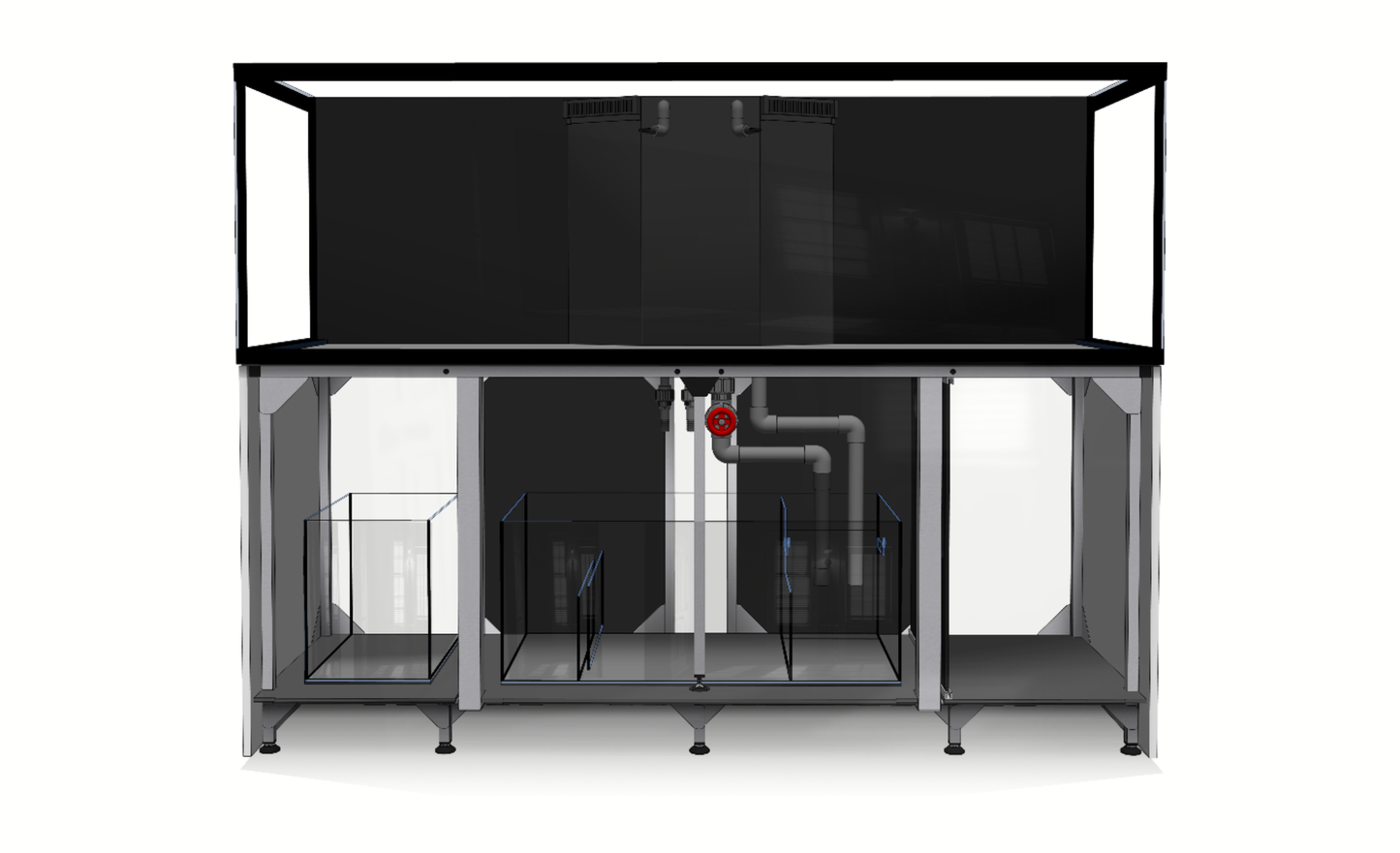 *NEU* D-D AQUA-Pro Reef 2100 Metal Frame White Gloss Aquariumsystem 210x65x68cm