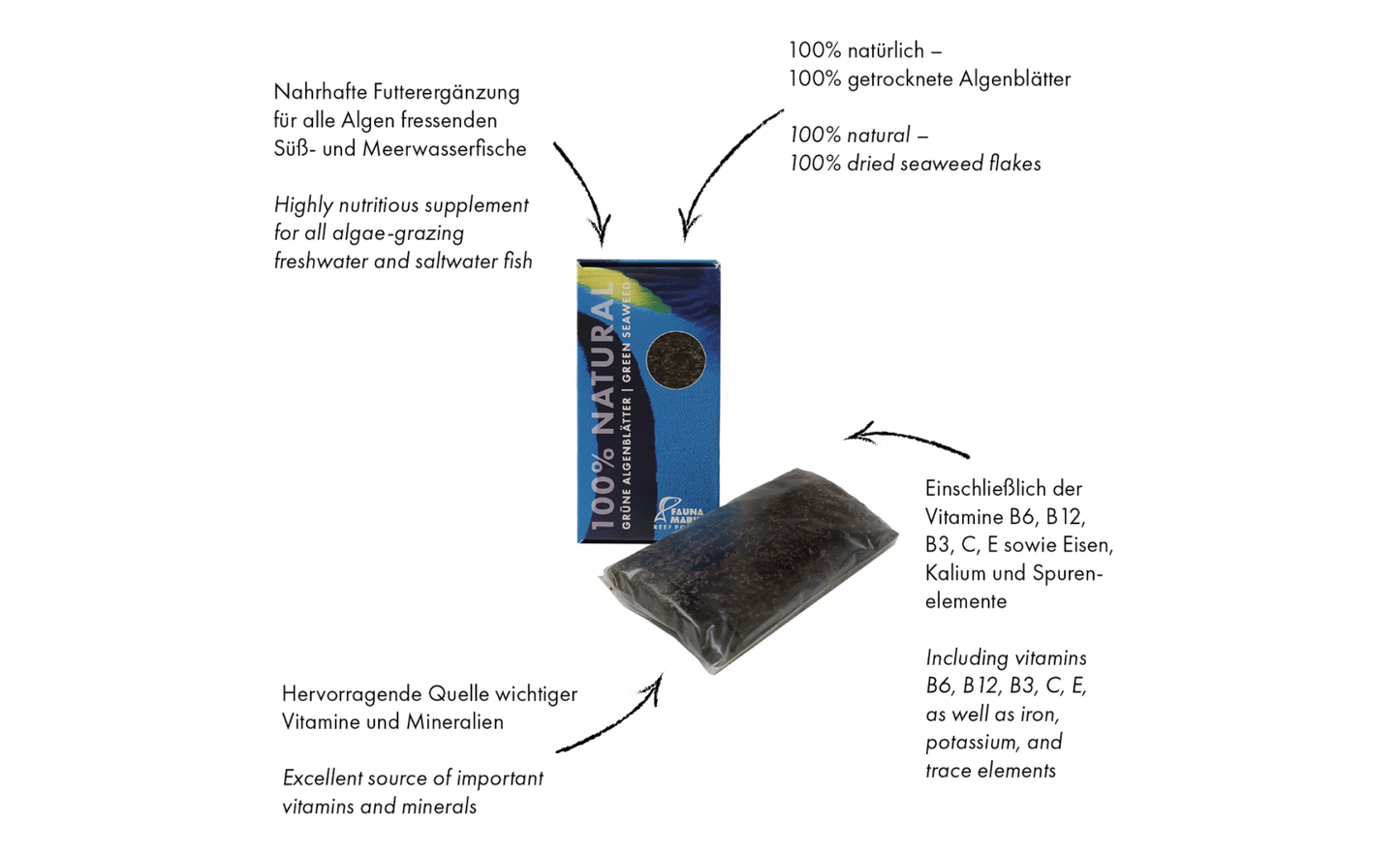 Fauna Marin Grüne Algenblätter Green Seaweed 100% natural Kaltwasser Nori Alge 23 g