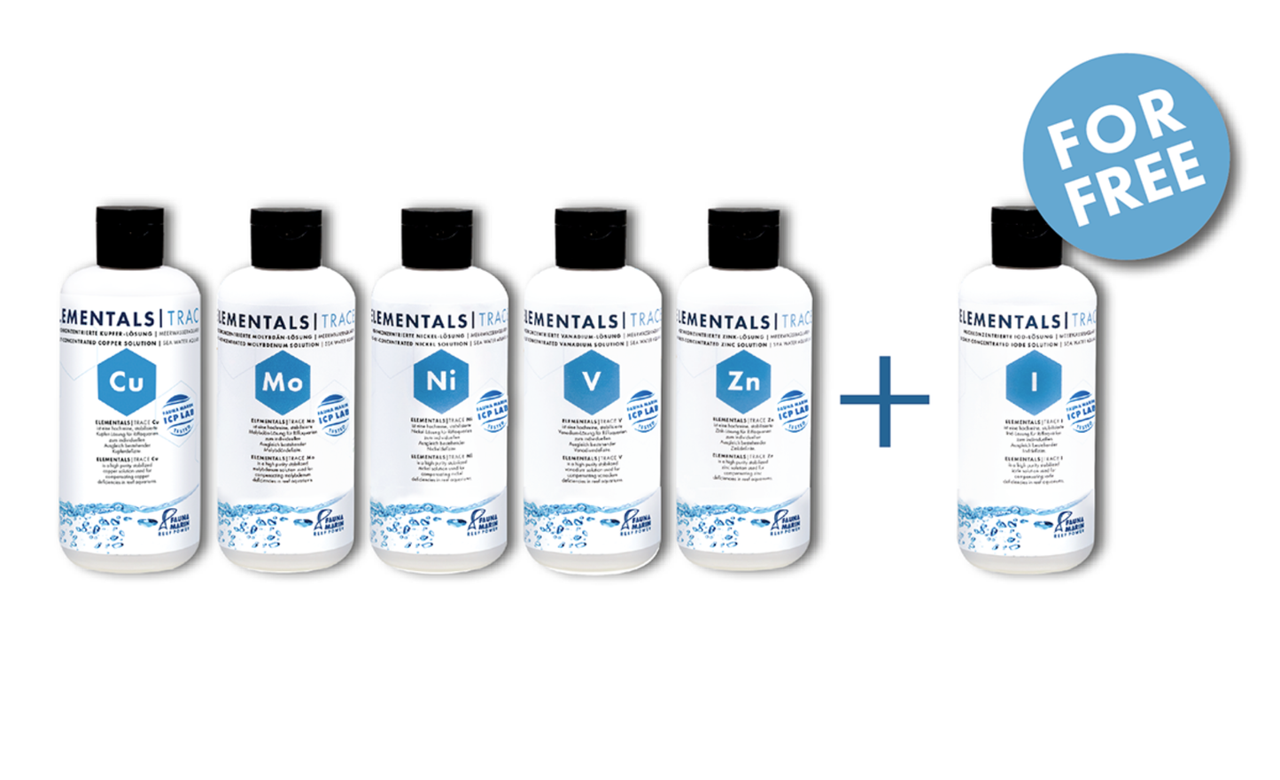 Fauna Marin Dynamic Elements Spurenelemente Set (Cu, I, Mo, Ni, V, Zn)