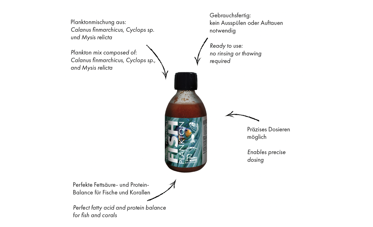 Fauna Marin Fish Plankton Calanus finmarchicus, Cyclops sp. und Mysis relicta 250 ml