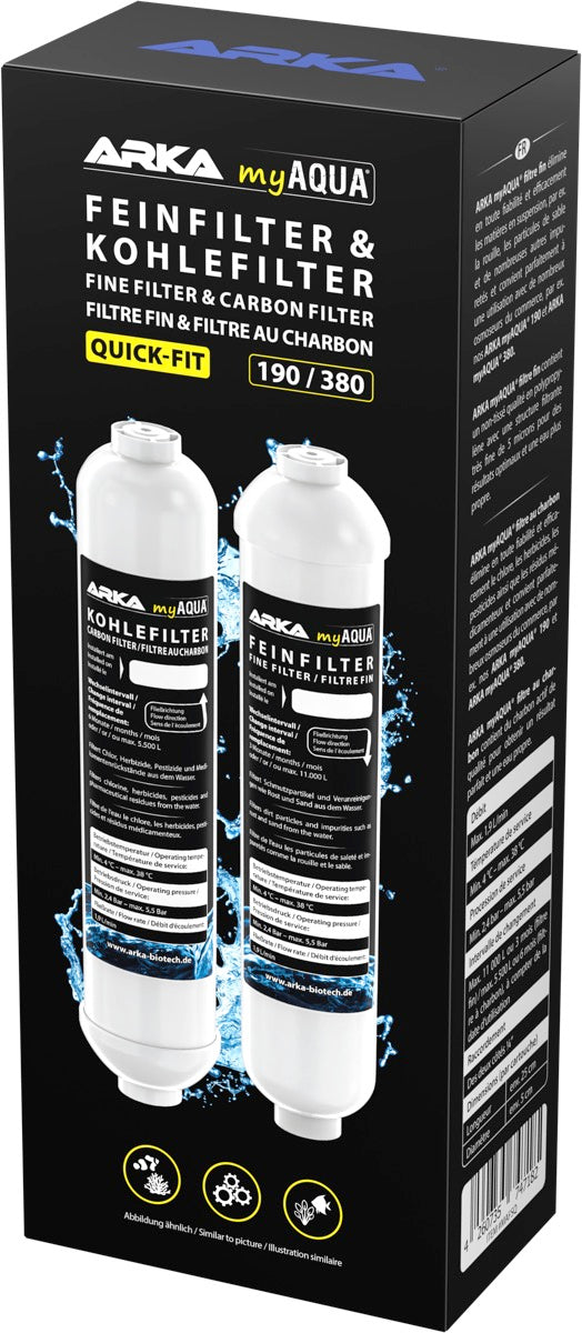 ARKA myAqua 190/380 Fein- & Kohlefilter-Set mit Quick-Fit-Anschlüssen (je 1 St.)