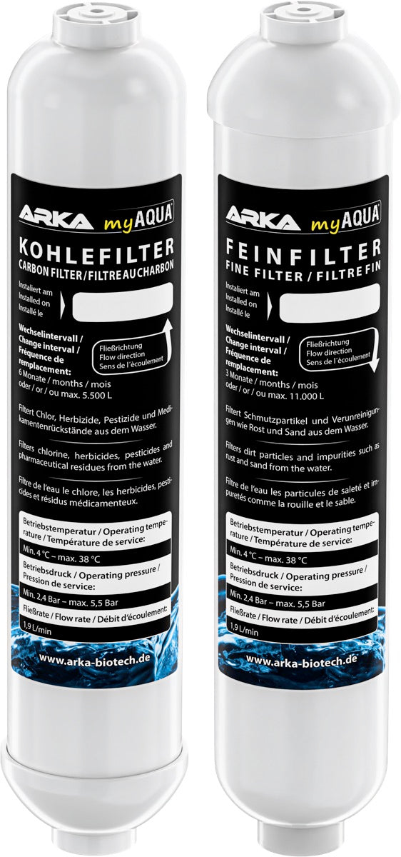 ARKA myAqua 190/380 Fein- & Kohlefilter-Set mit Quick-Fit-Anschlüssen (je 1 St.)