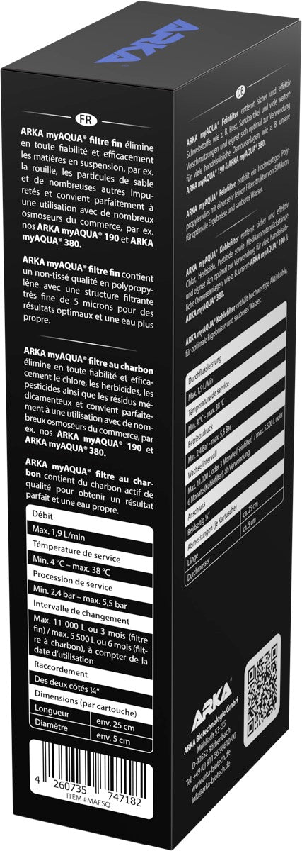 ARKA myAqua 190/380 Fein- & Kohlefilter-Set mit Quick-Fit-Anschlüssen (je 1 St.)
