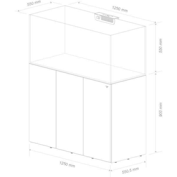 Nyos Opus G2 440 Slim-Line grey (125x55x55cm) 378 Liter