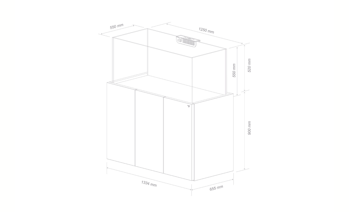 Nyos Opus G2 440 Slim-Line grey (125x55x55cm) 378 Liter