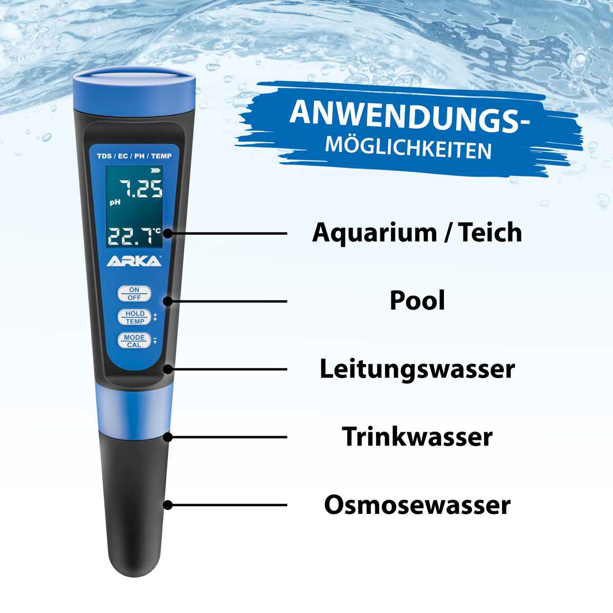 ARKA myAqua ph/TDS/EC Messgerät