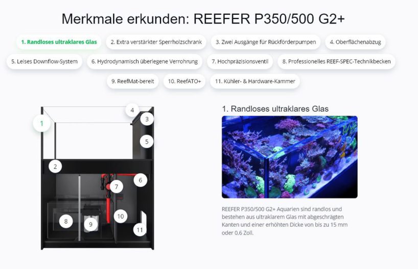 Red Sea REEFER™ Peninsula G2+ 500 System Raumteiler Schwarz (R42351G2P-EUR)