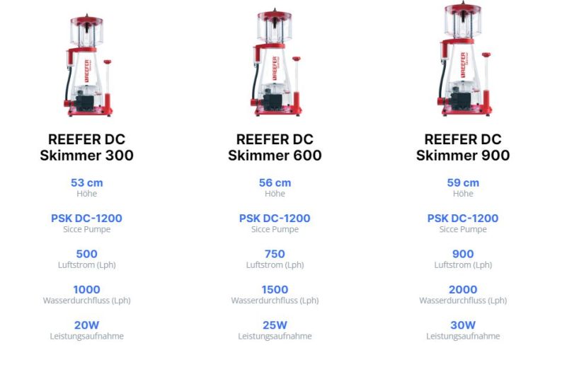 Red Sea Reefer Skimmer Abschäumer 900 mit DC Pump (Controller