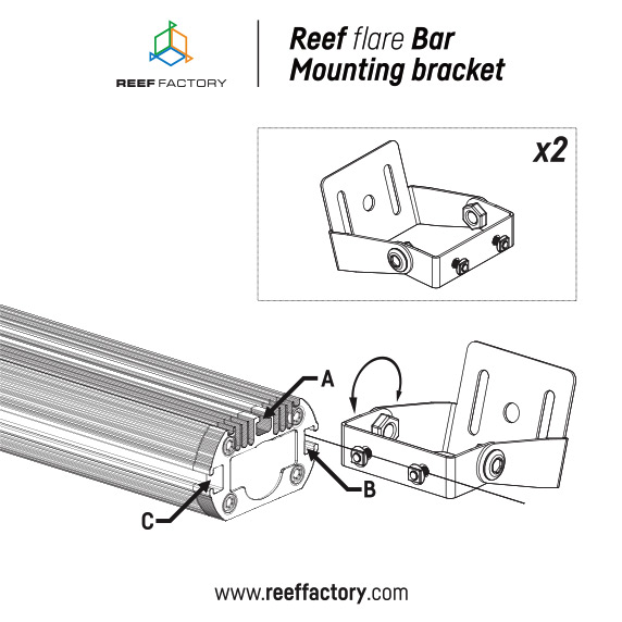Reef Factory Reef flare Bar 2 Mounting bracket (2 St.)