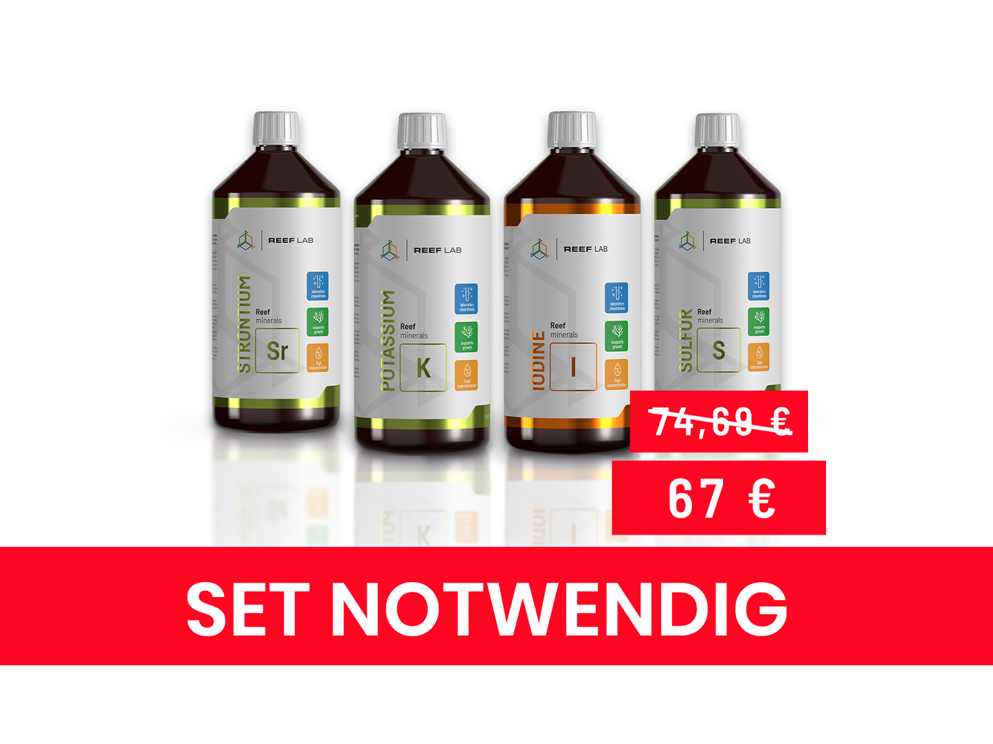 Reef Factory Minerals SET Notwendig (Sr, K, S, I)