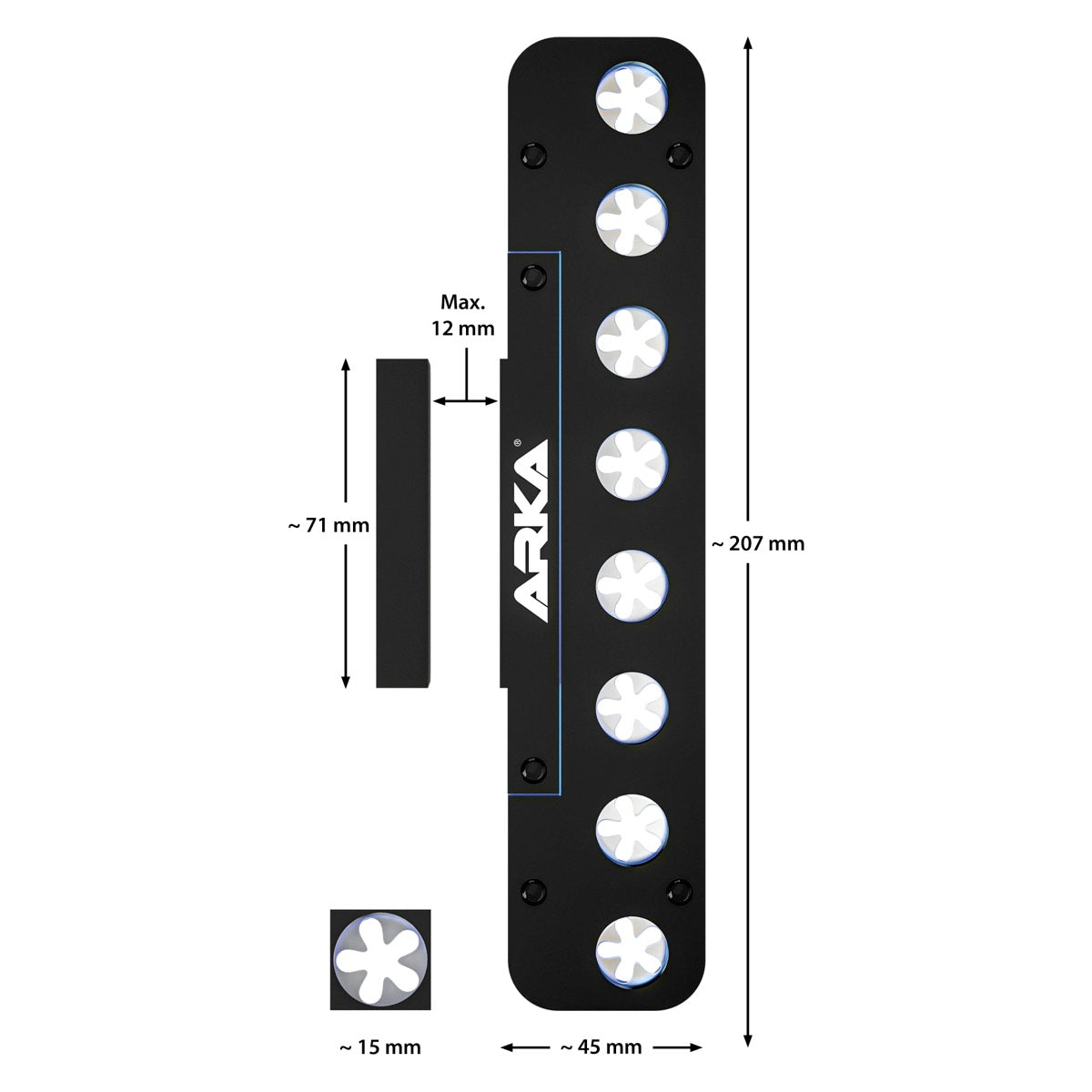 ARKA myReef Frag Rack Deck mit Magnet (8 Löcher, max. 12mm Glasstärke)